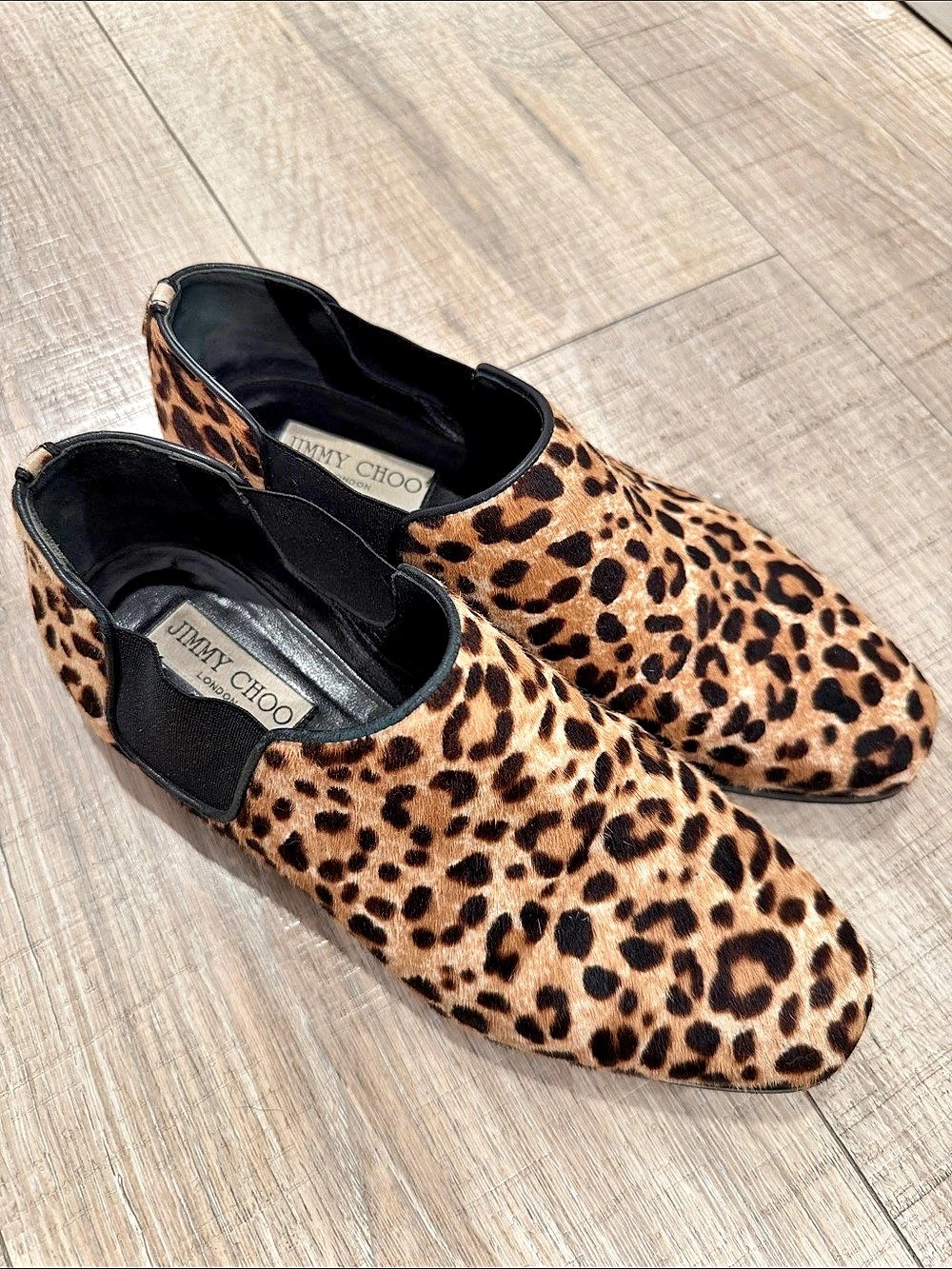 Jimmy Choo Glint Leopard Loafers EU 37